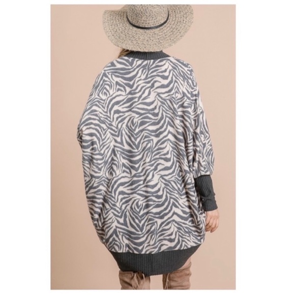 BNWT FirstLove by Lovelyn Zebra-print Open Cardigan - Picture 5 of 9